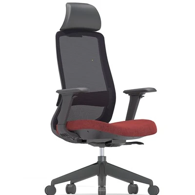 Silla de oficina con respaldo alto y reposacabezas